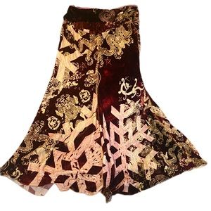Rare Peoples Of The Labyrinth Velvet Skirt 26.50 inch waist 38 inch hip